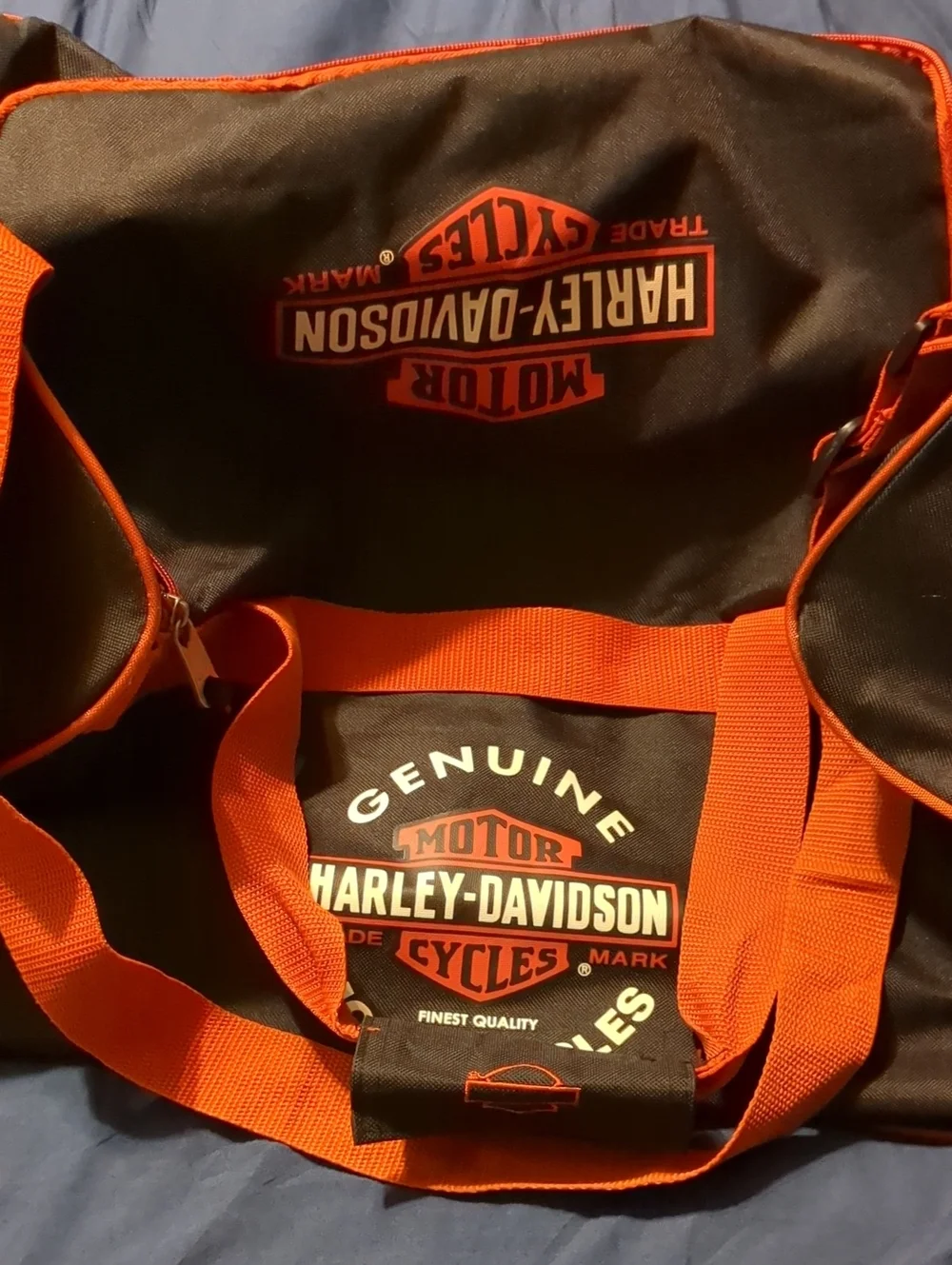 Harley-Davidson Black and Orange Travel Duffel